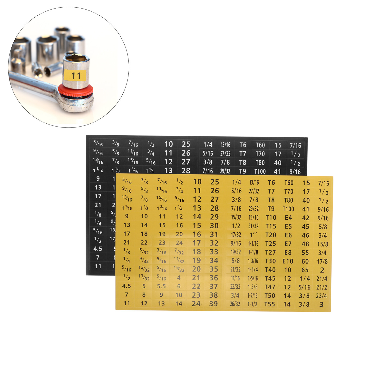 Tools For Workshop - 20 Lembar Stiker Ukuran Kunci Soket,