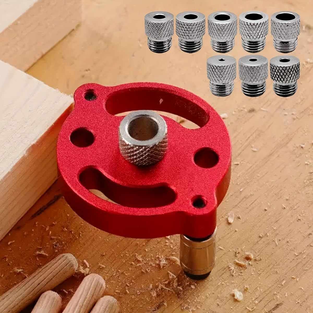 Dowel Jig Kit - Jig Doweling Pemusatan Mandiri, Panduan Bor