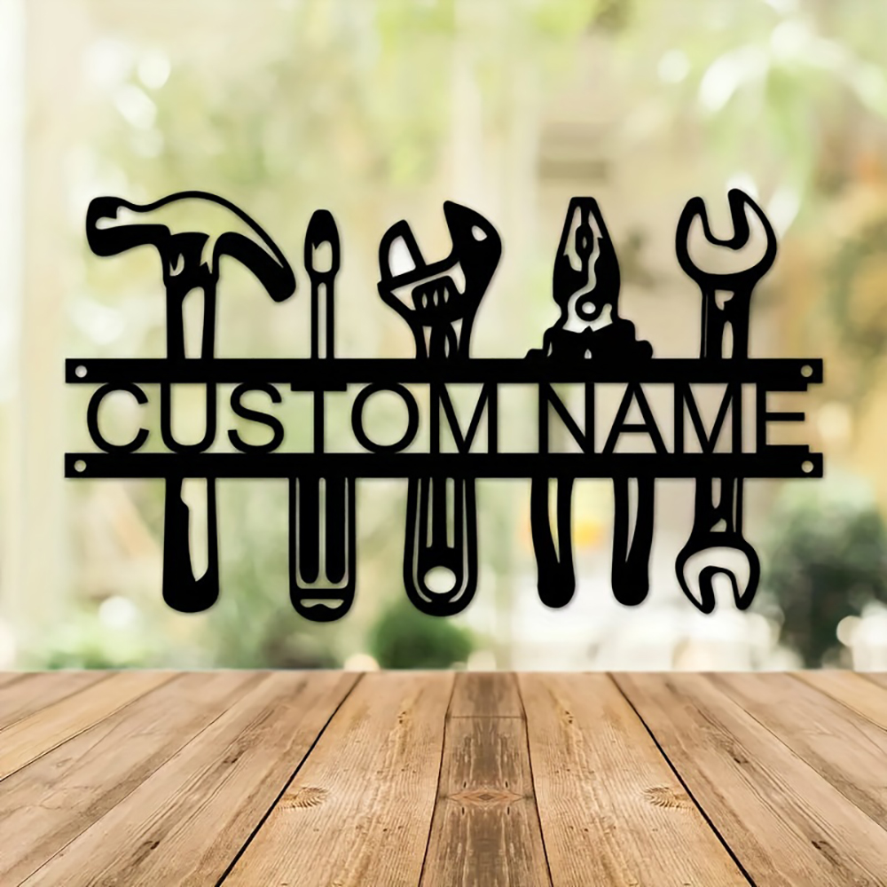 Desain Alat Seni Dinding Besi  - Workshop Tools With Name ulasan dan harga