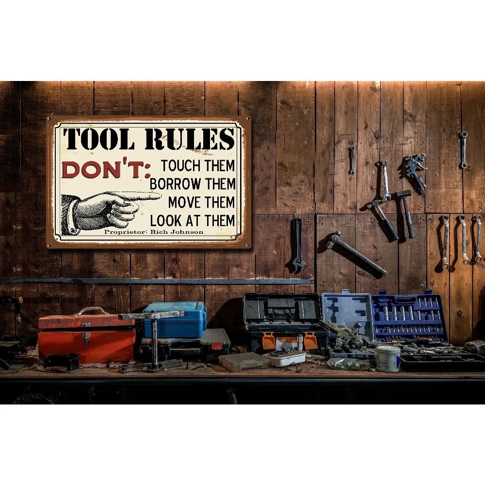 CIFbuy Plakat Logam 2D Datar y - Workshop Tools With Name ulasan dan harga