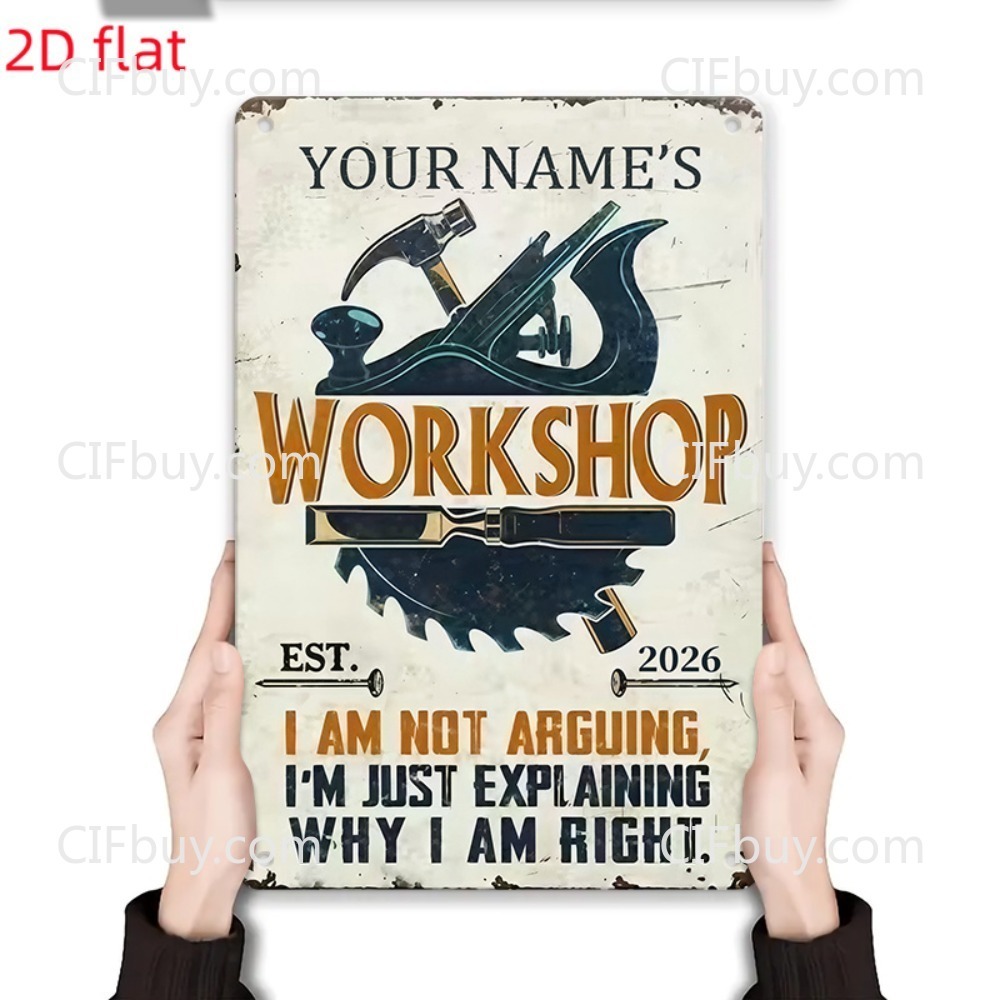 Papan Nama Logam Kustom untuk  - Workshop Tools With Name ulasan dan harga