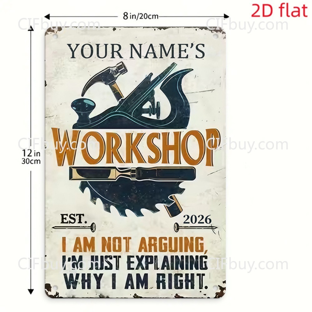 Papan Nama Logam Kustom untuk  - Workshop Tools With Name ulasan dan harga